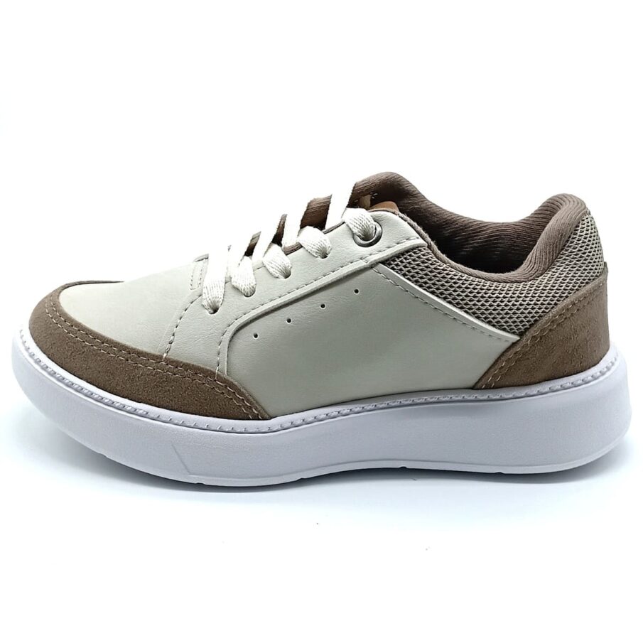 Sapatênis Cadarço Molekinho - Branco Off/Caramelo - 2861.117