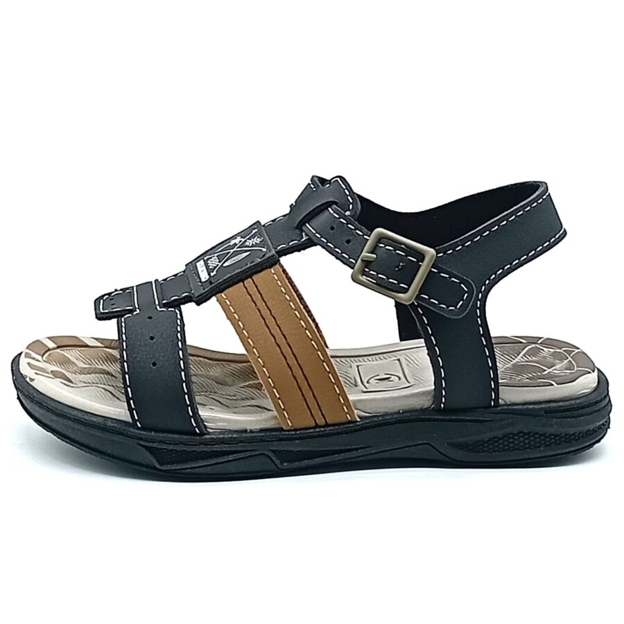 Sandália Fivela Molekinho - Preto/Caramelo - 2140.750