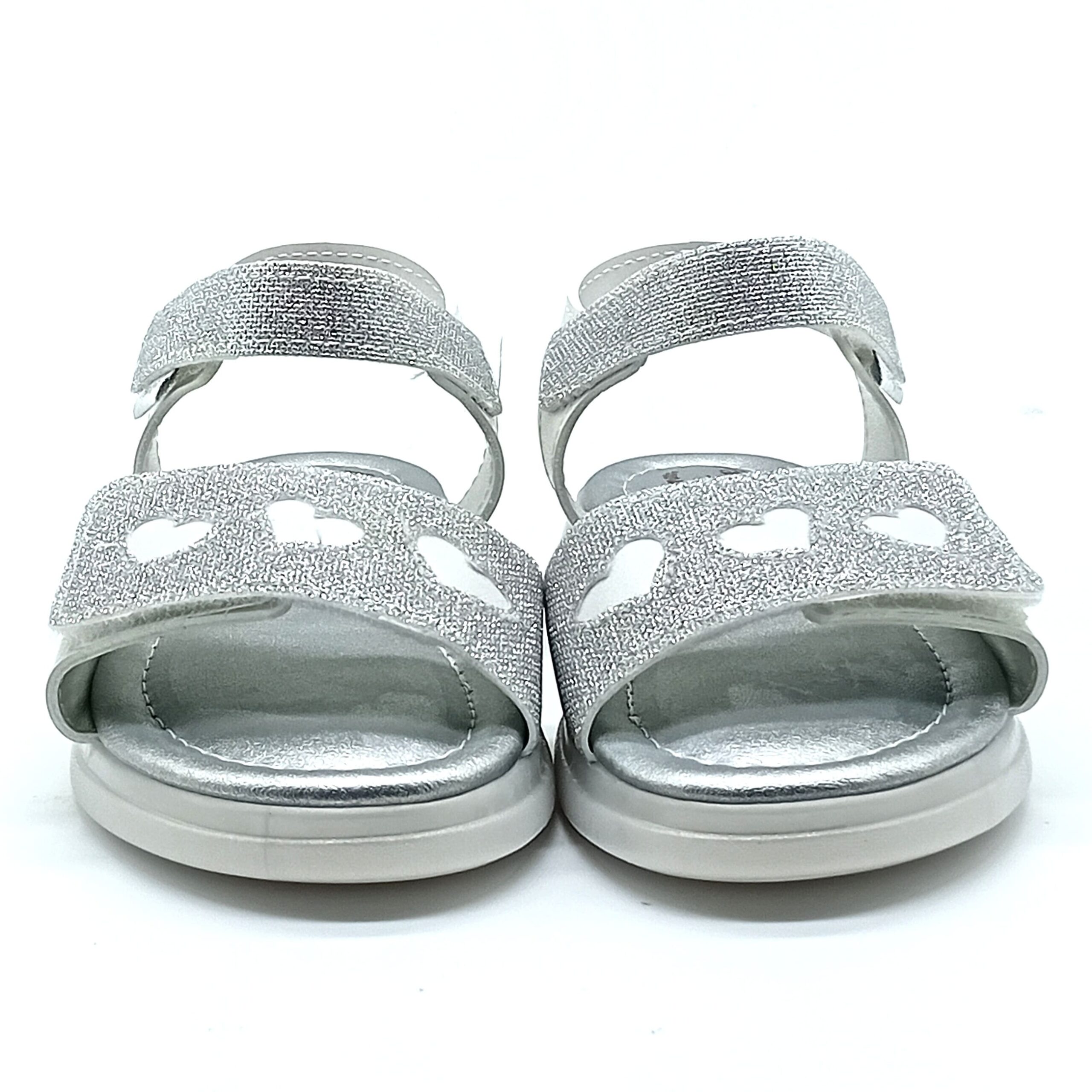 Sandália Papete Velcro Pampili - Branco/Prata - 722034000 - Imagem 5