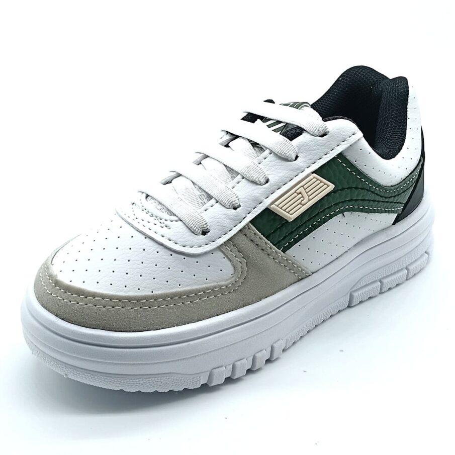 Sapatênis Calce-Fácil Jet Kids - Branco/Preto - 40.163