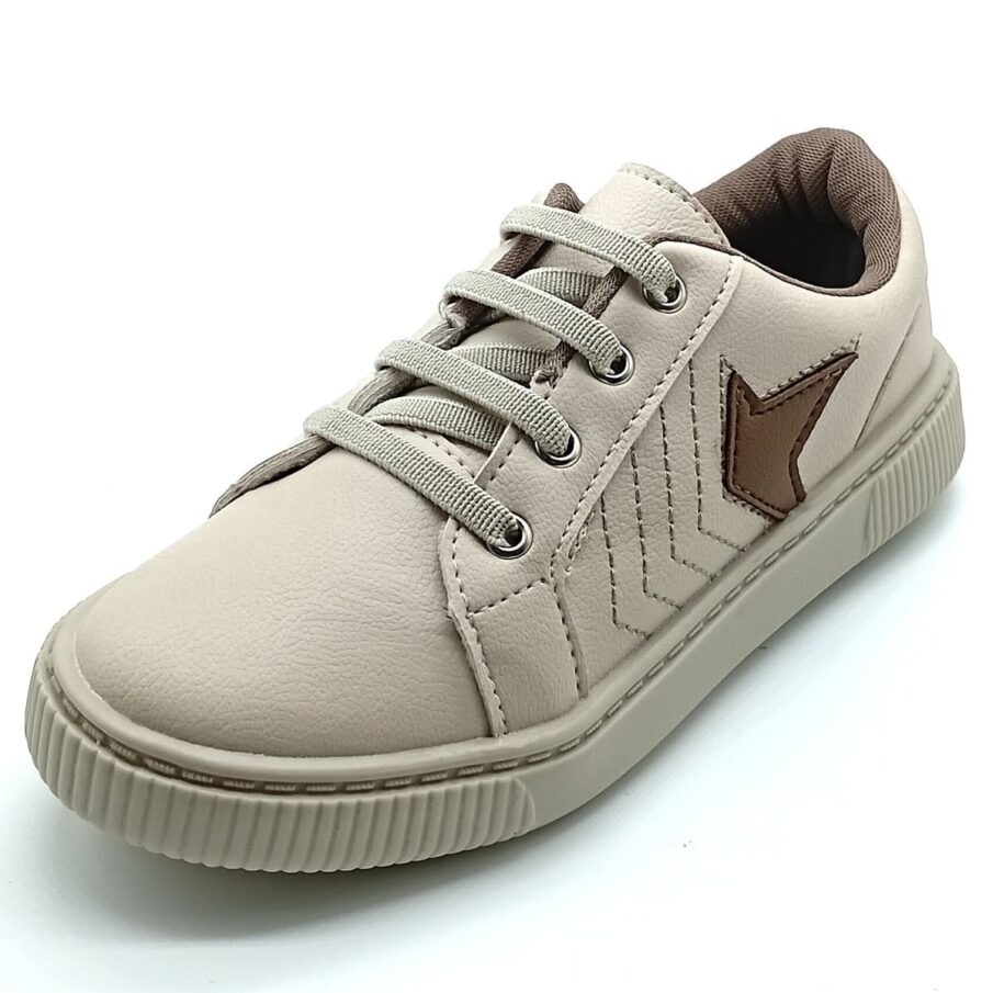 Sapatênis Calce-Fácil Chique Top - Marfim/Castor - 045057