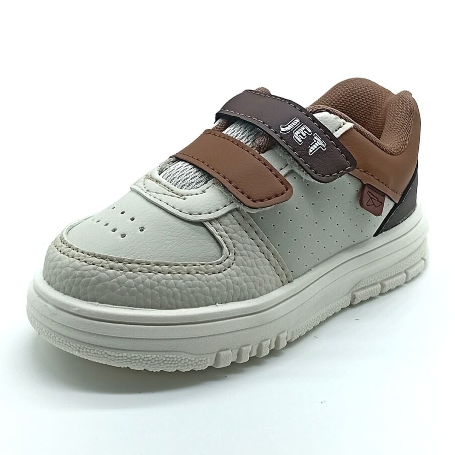 Sapatênis Velcro Jet Kids - Bege/Café - 31.029