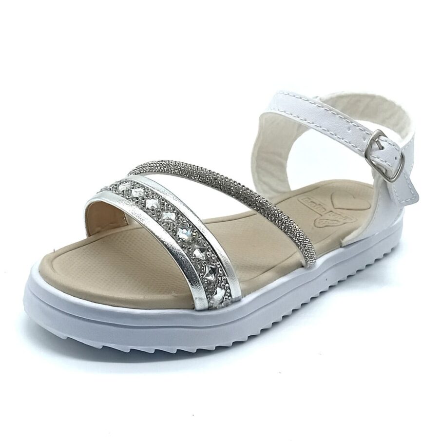 Sandália Fivela Lalakids - Prata - 1325