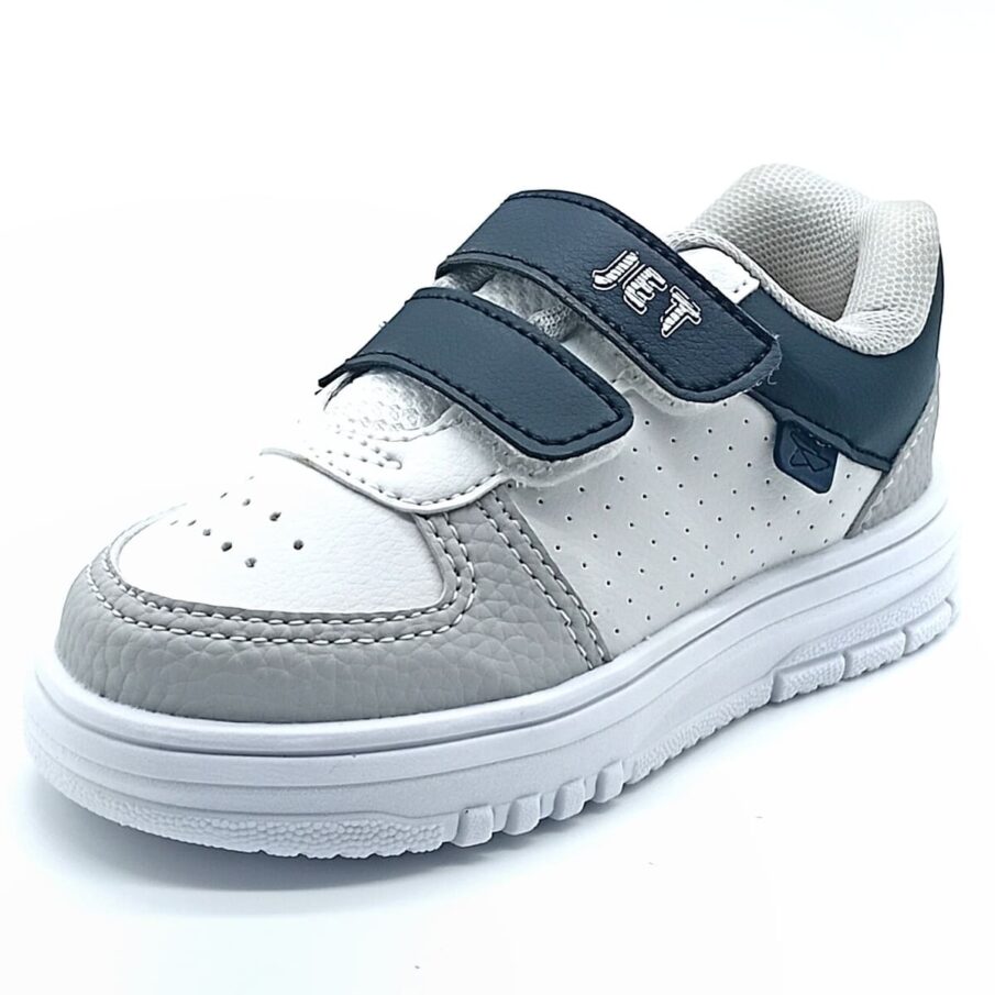 Sapatênis Velcro Jet Kids - Branco/Marinho - 31.029