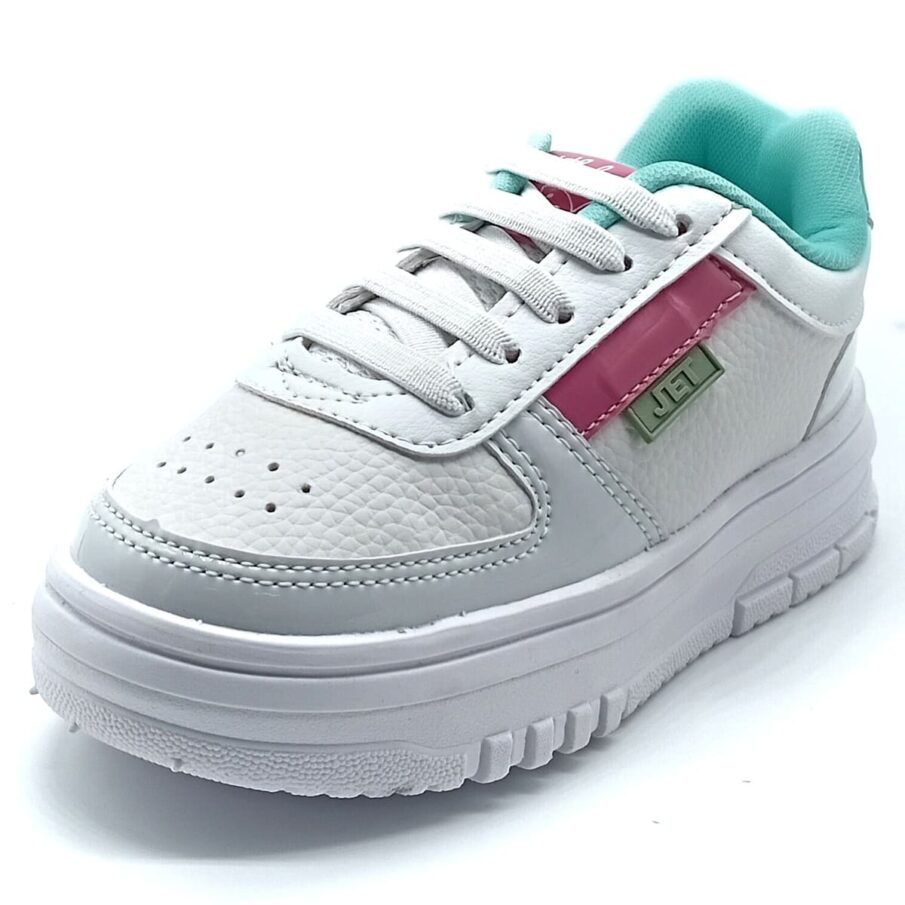 Tênis Calce-Fácil Jet Kids - Branco/Pink - 50.060
