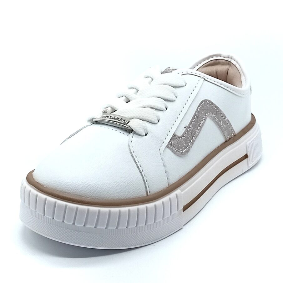 Tênis Cadarço Molekinha - Branco/Ouro Rosado - 2565.109