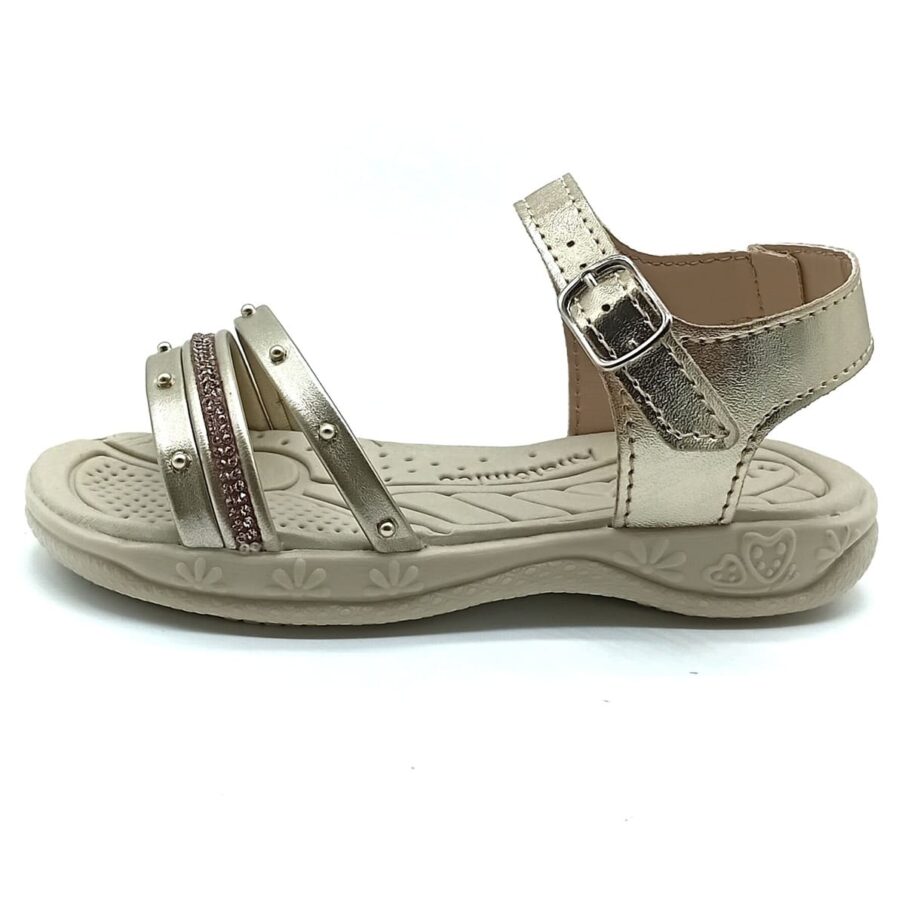 Sandália Papete Fivela Lalababy - Ouro Light - 2514