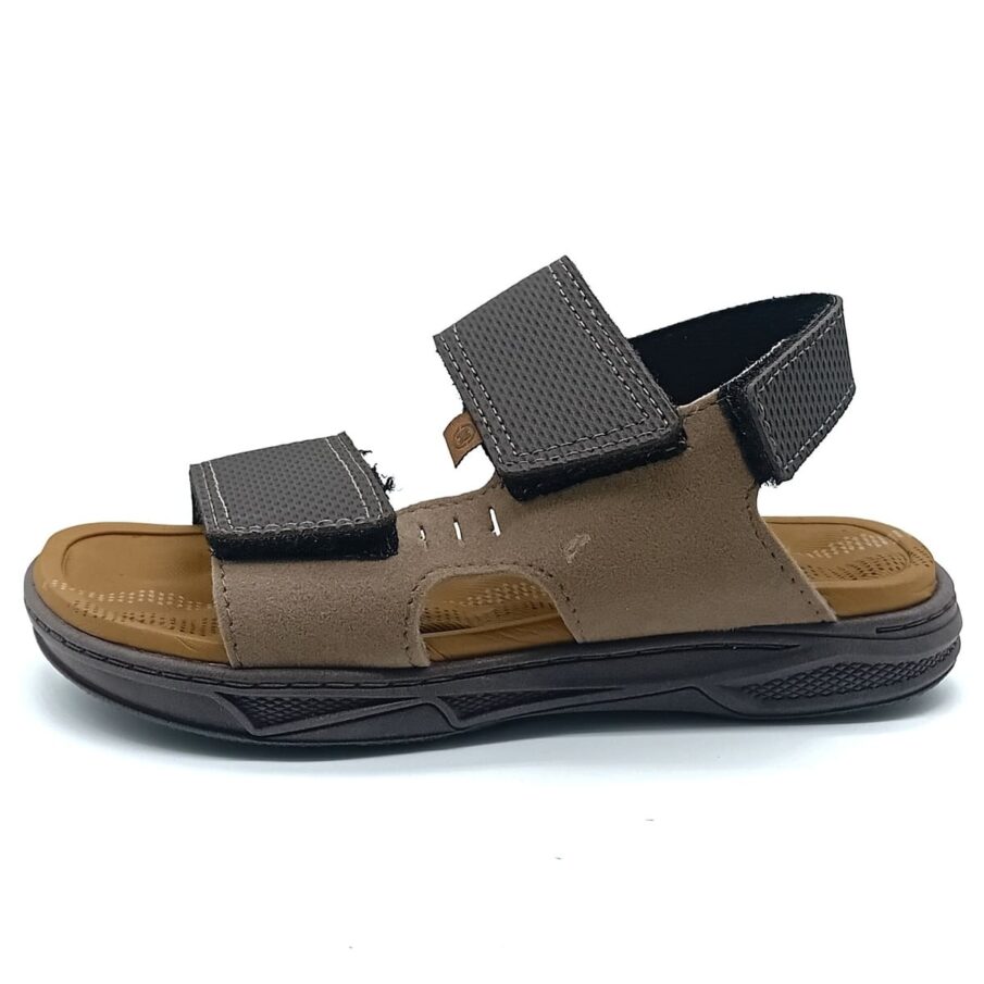 Sandália Papete Velcro Molekinho - Areia/Café - 2402.744