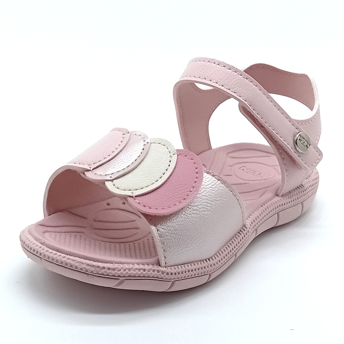 Sandália Papete Velcro Klin - Rosa claro metalizado - 171224000