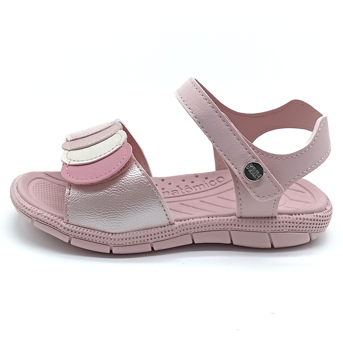 Sandália Papete Velcro Klin - Rosa claro metalizado - 171224000 - Imagem 2