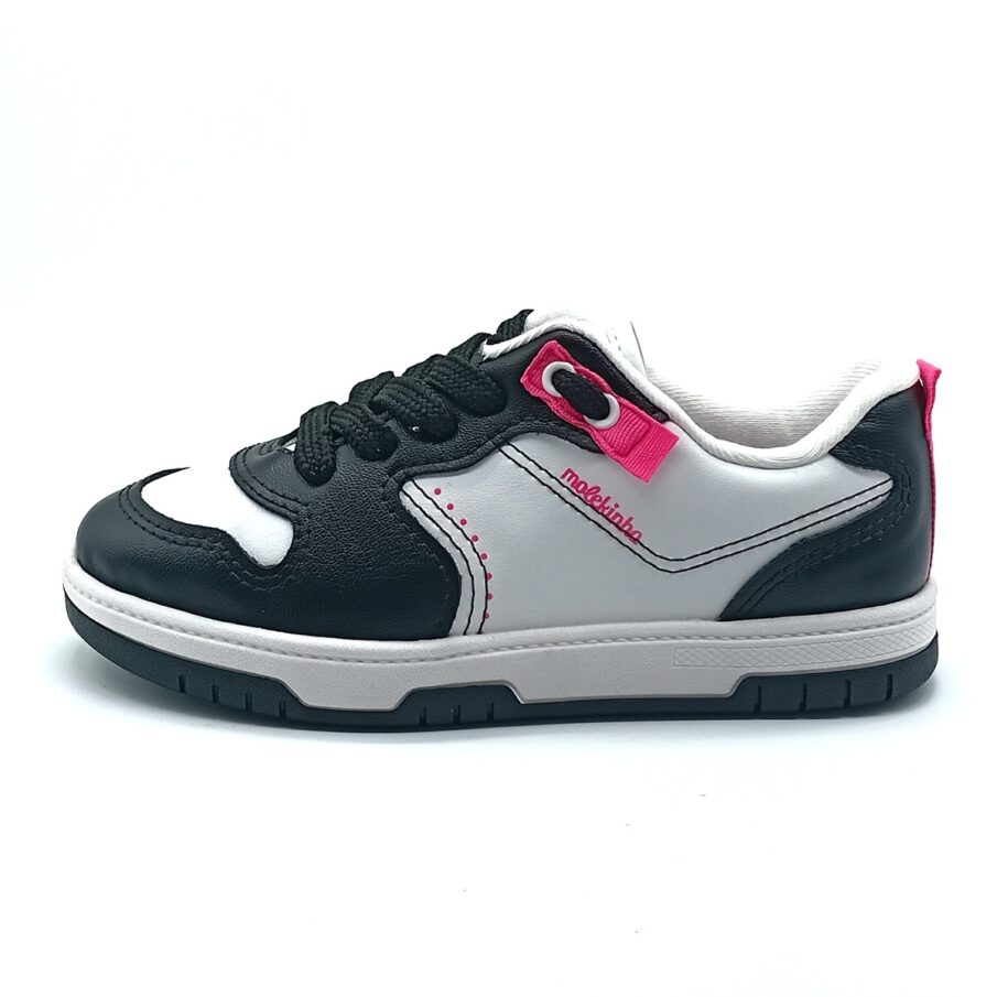 Tênis Cadarço Molekinha - Branco/Preto - 2562.106