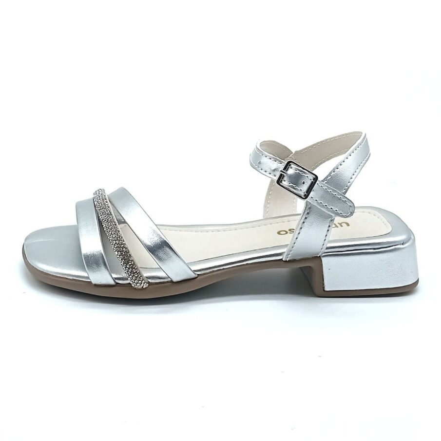 Sandália Salto Fivela Unipasso - Prata - 30905