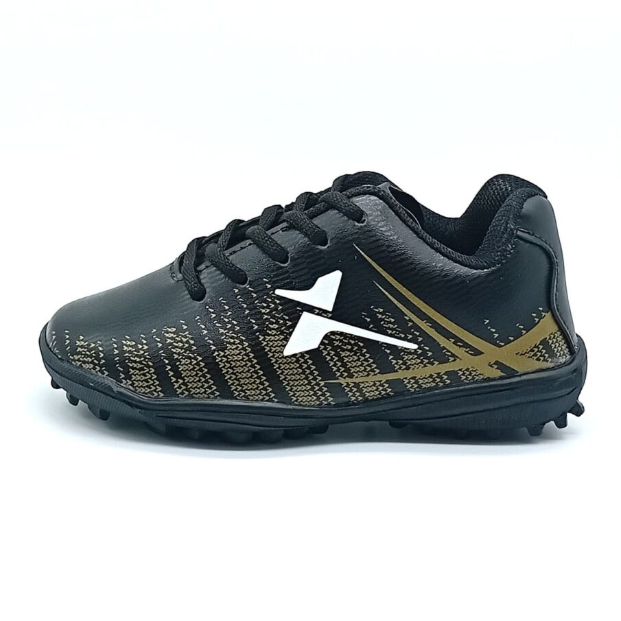 Chuteira Society Cadarço Foxxion - Preto/Dourado - Fx806