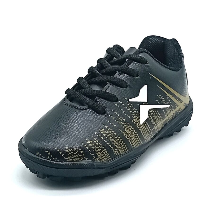 Chuteira Society Cadarço Foxxion - Preto/Dourado - Fx806