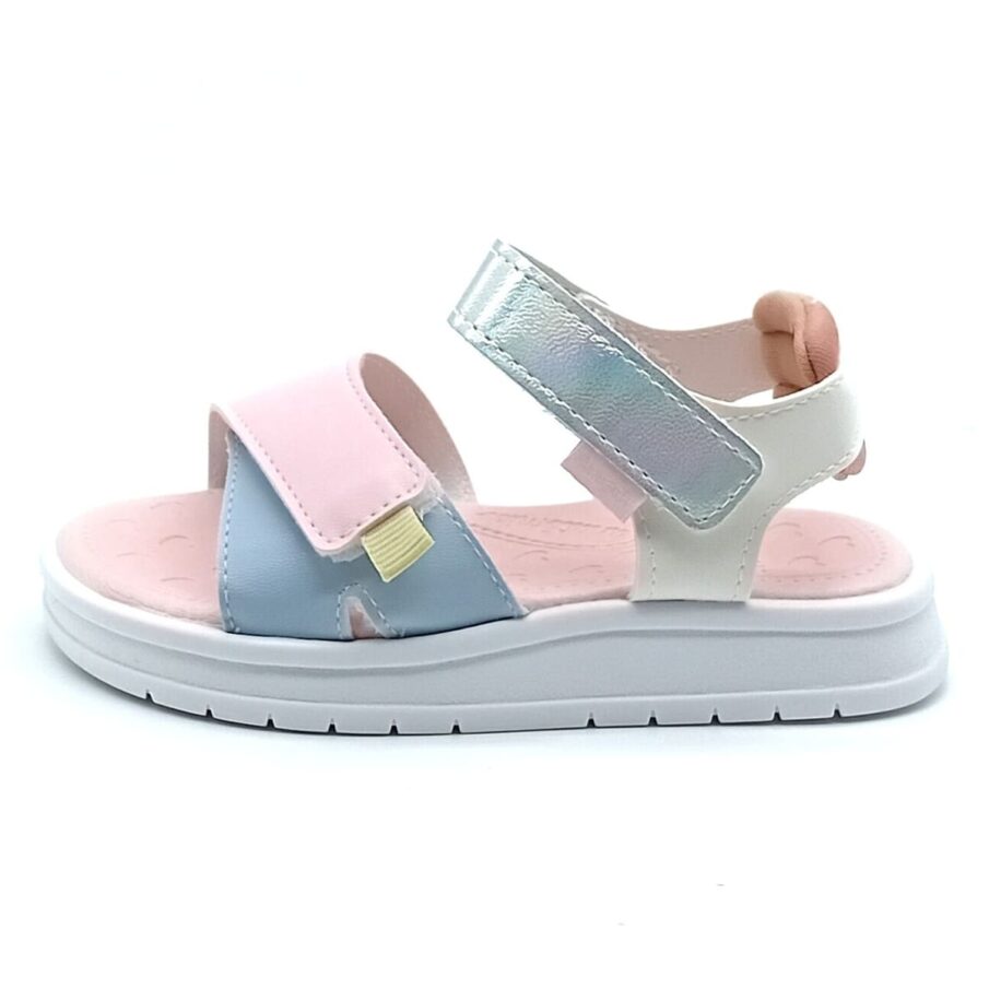 Sandália Papete Velcro Pampili - Branco/Colorido - 739.008.000