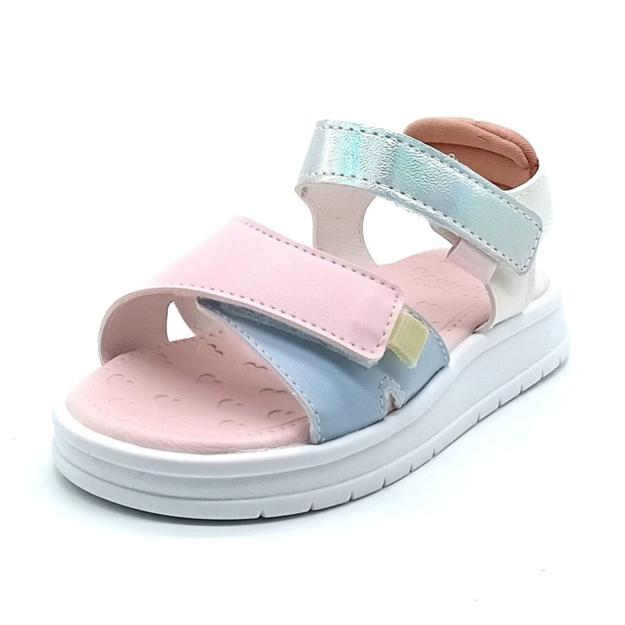 Sandália Papete Velcro Pampili - Branco/Colorido - 739.008.000