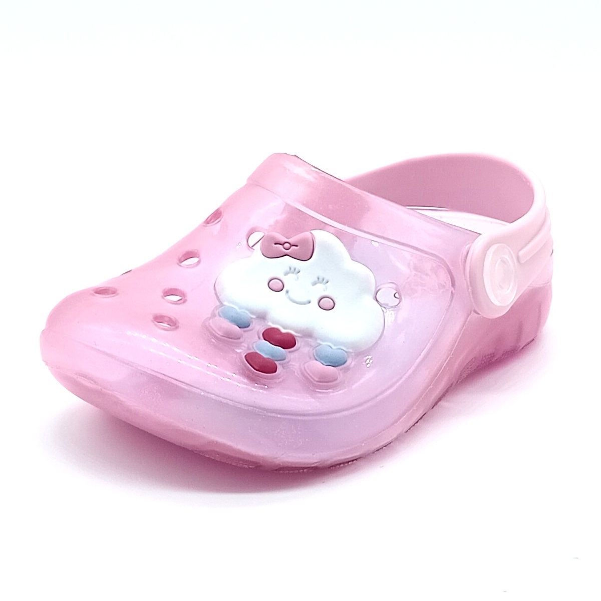 Babuche com LED Camin - Rosa Transparente - 21123