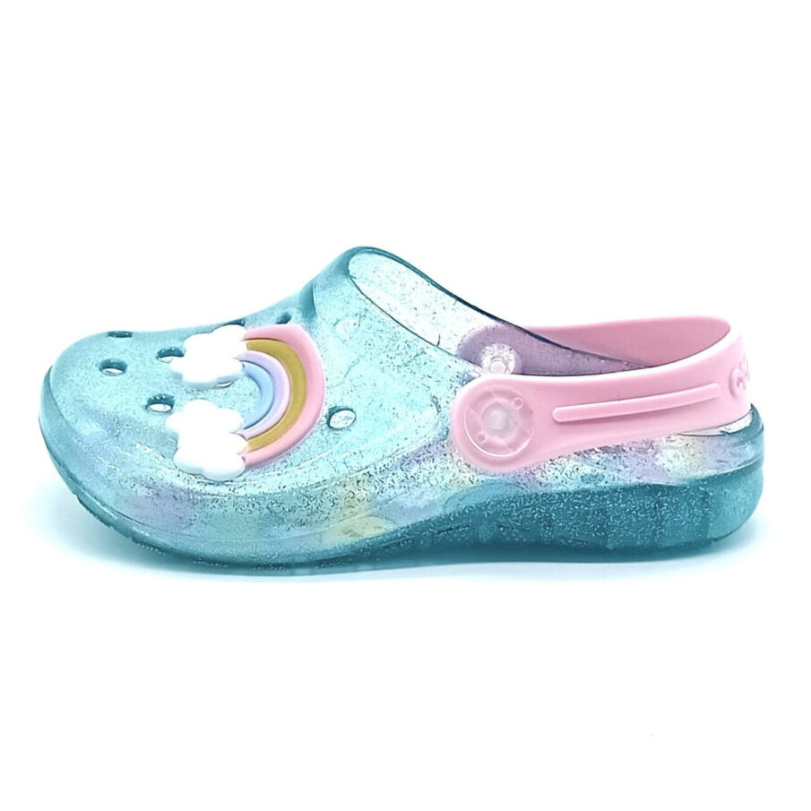 Babuche com LED Camin - Gliter/Azul Transparente - 21121