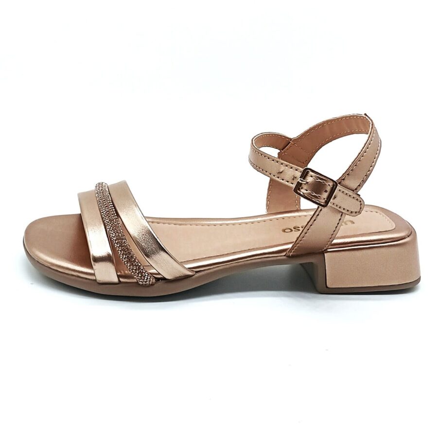Sandália Salto Fivela Unipasso - Cobre - 30905