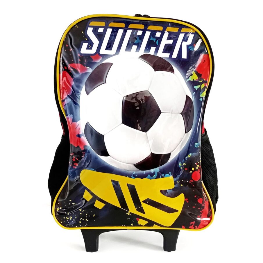 Kit Escolar de Mochila com Rodinhas Luxcel - Preto - Ic37632ft