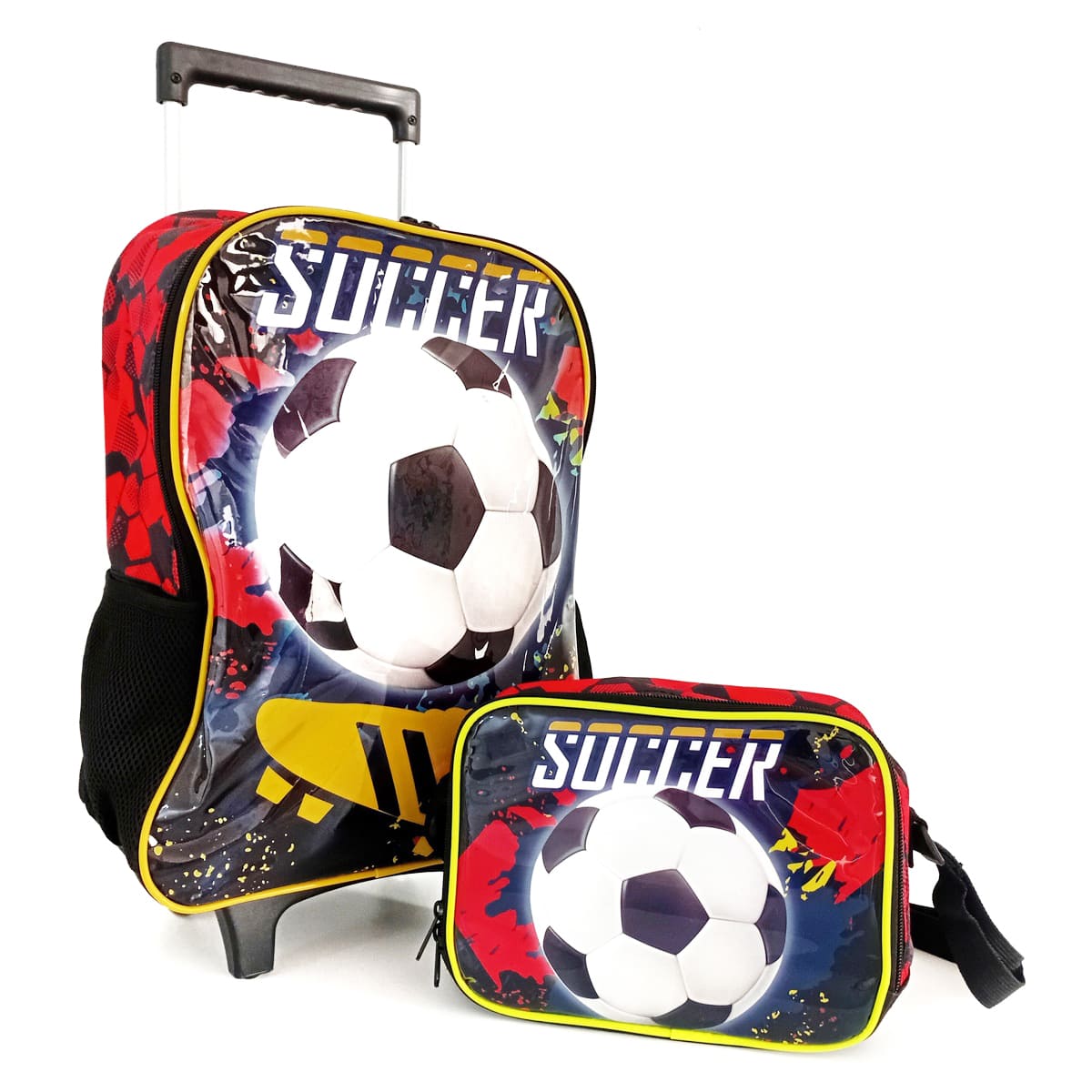 Kit Escolar de Mochila com Rodinhas Luxcel - Preto - Ic37632ft