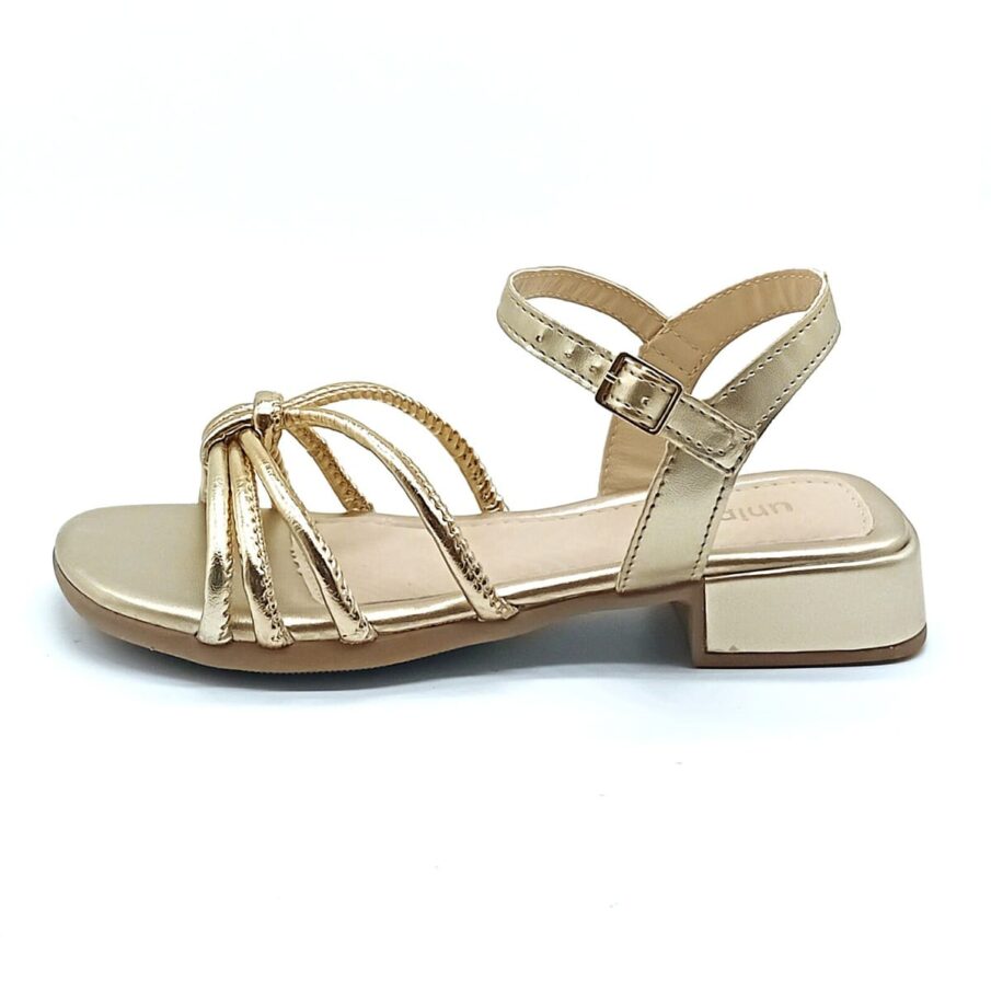 Sandália Salto Fivela Unipasso - Ouro Light - 30902