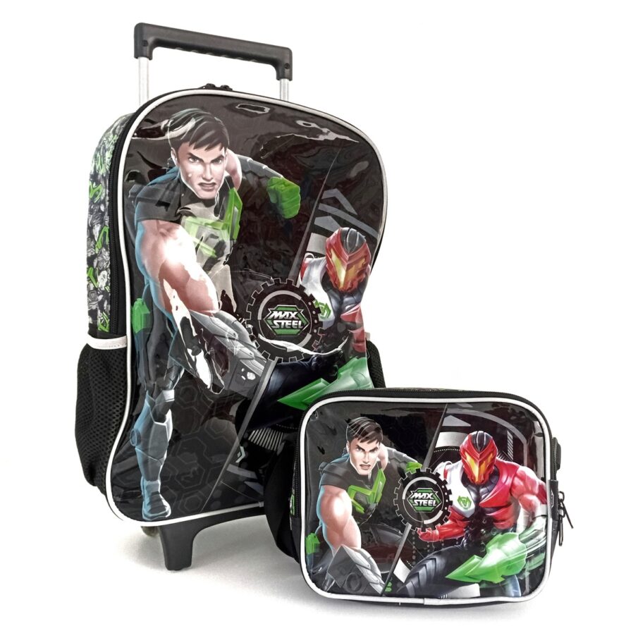 Kit Escolar de Mochila com Rodinhas Luxcel - Preto - Ic38272pm0600un