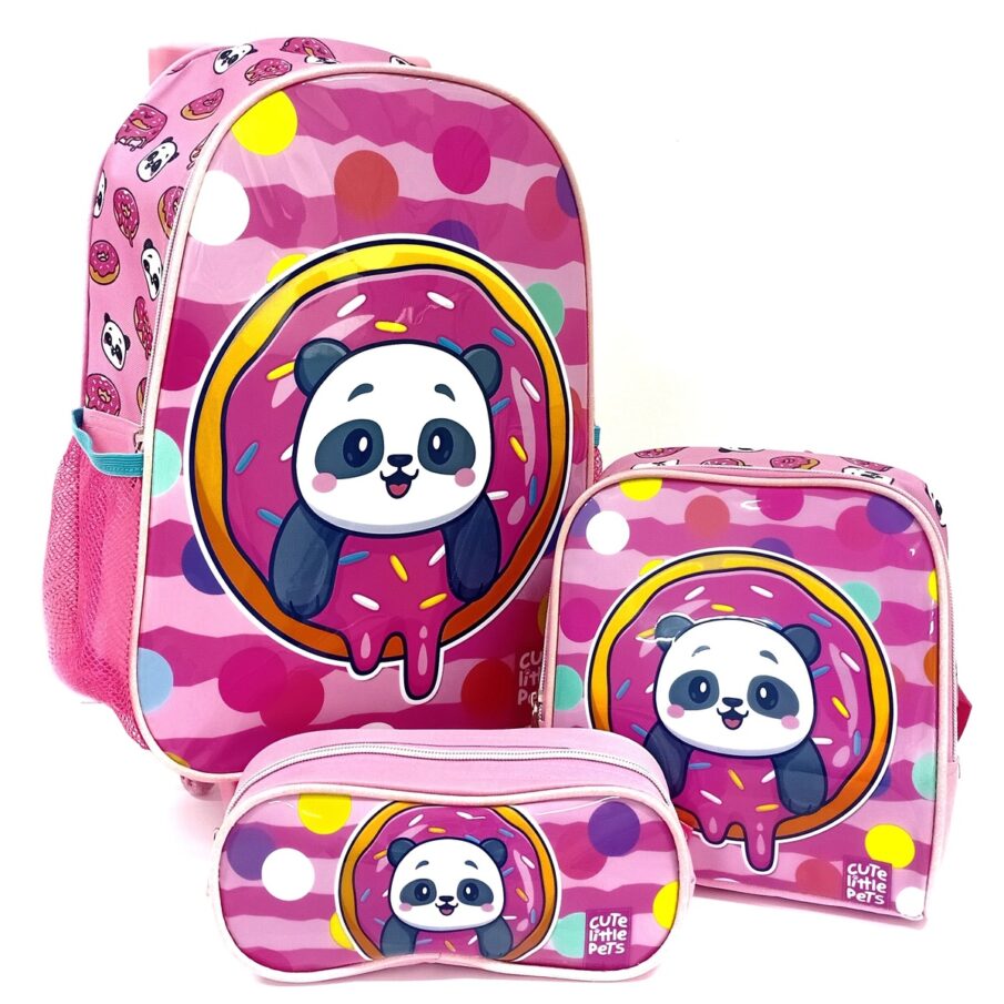 Kit Escolar de Mochila com Rodinhas Seanite - Rosa - Mr41373