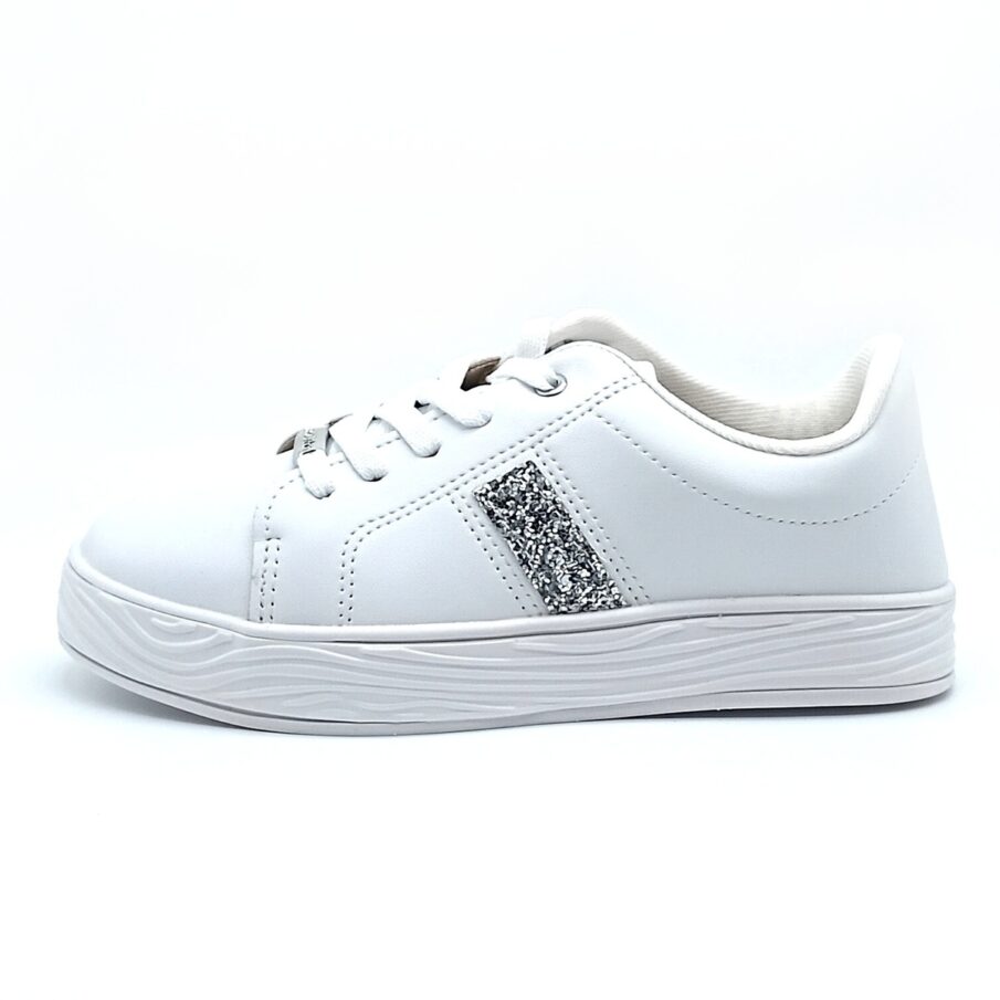 Tênis Cadarço Molekinha - Branco/Prata- 2520.1737