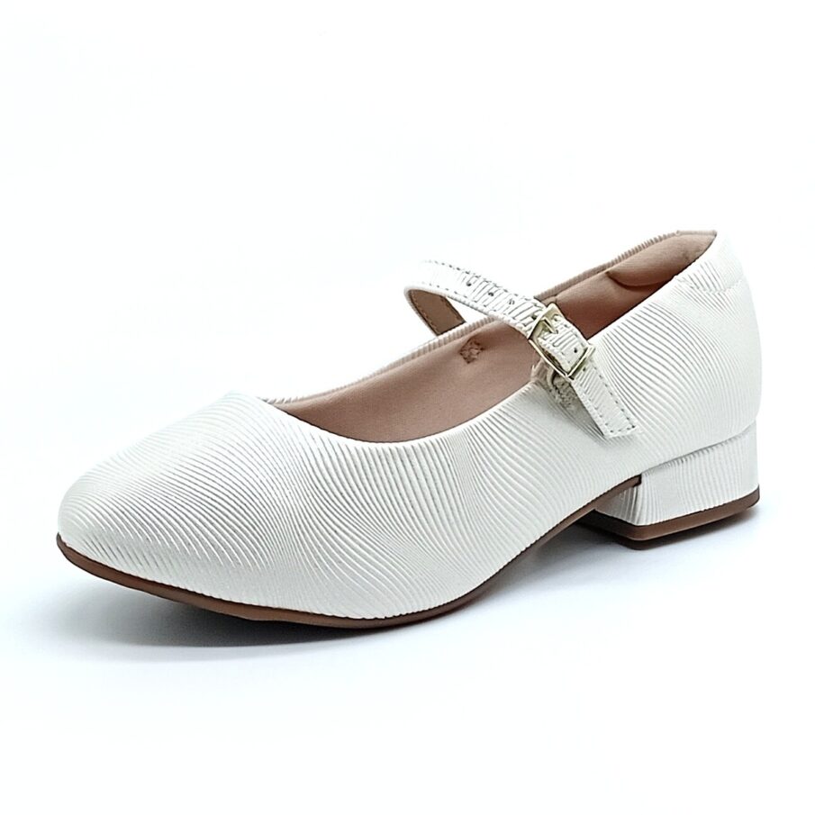 Sapato Salto Fivela Molekinha - Branco Off - 2528.101