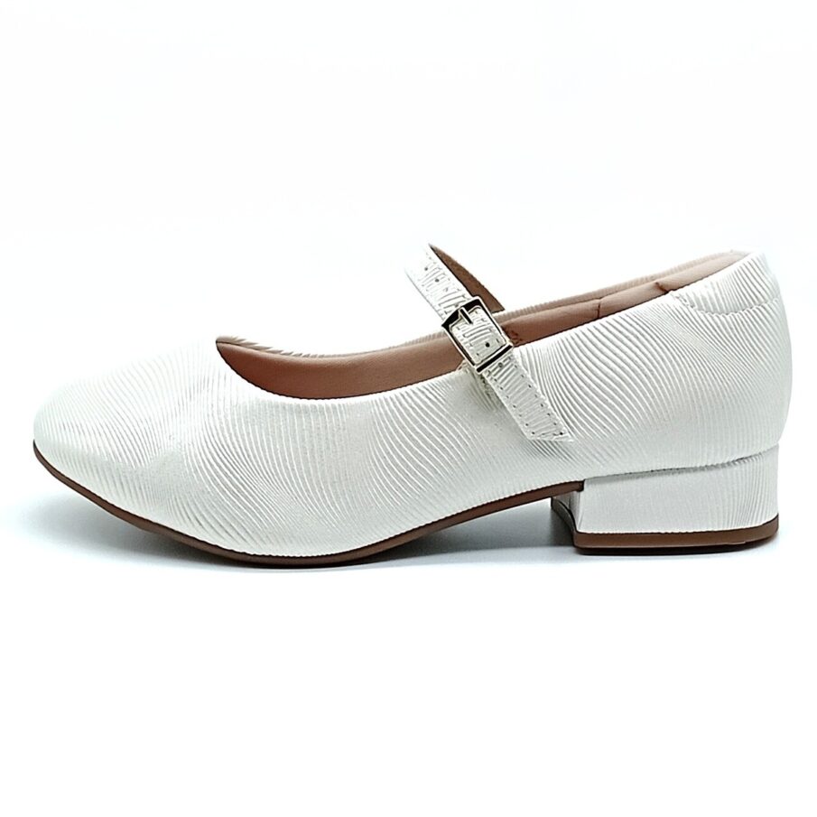 Sapato Salto Fivela Molekinha - Branco Off - 2528.101