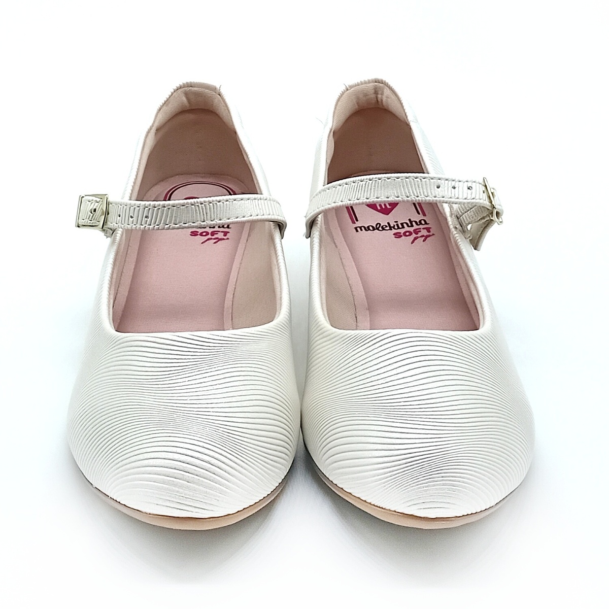 Sapato Salto Fivela Molekinha - Branco Off - 2528.101 - Imagem 5