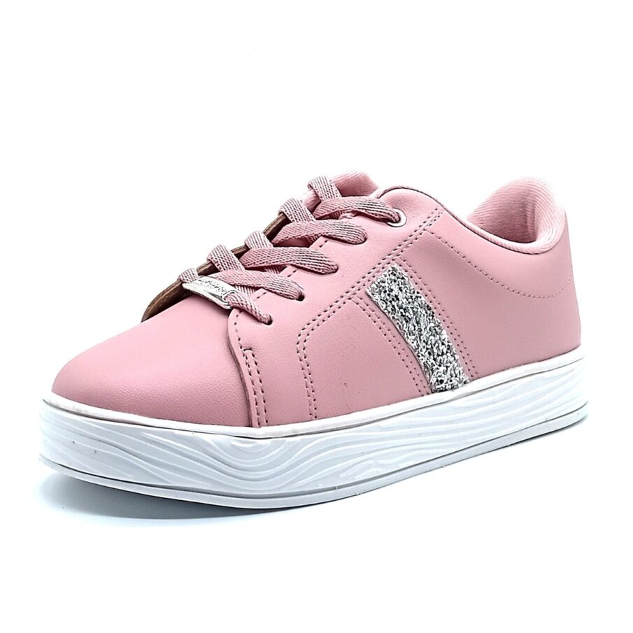 Tênis Cadarço Molekinha - Rosa/Prata - 2520.1737