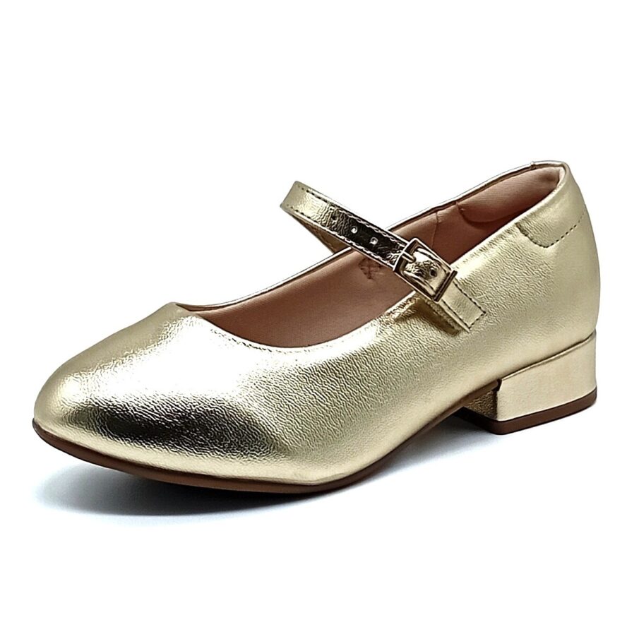 Sapato Salto Fivela Molekinha - Dourado -2528.101