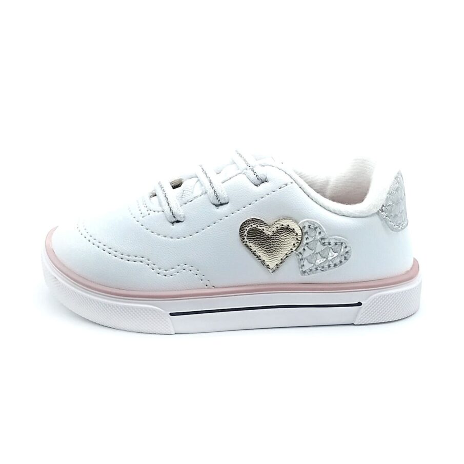 Tênis Calce-Fácil Molekinha - Branco/Dourado - 2740.201