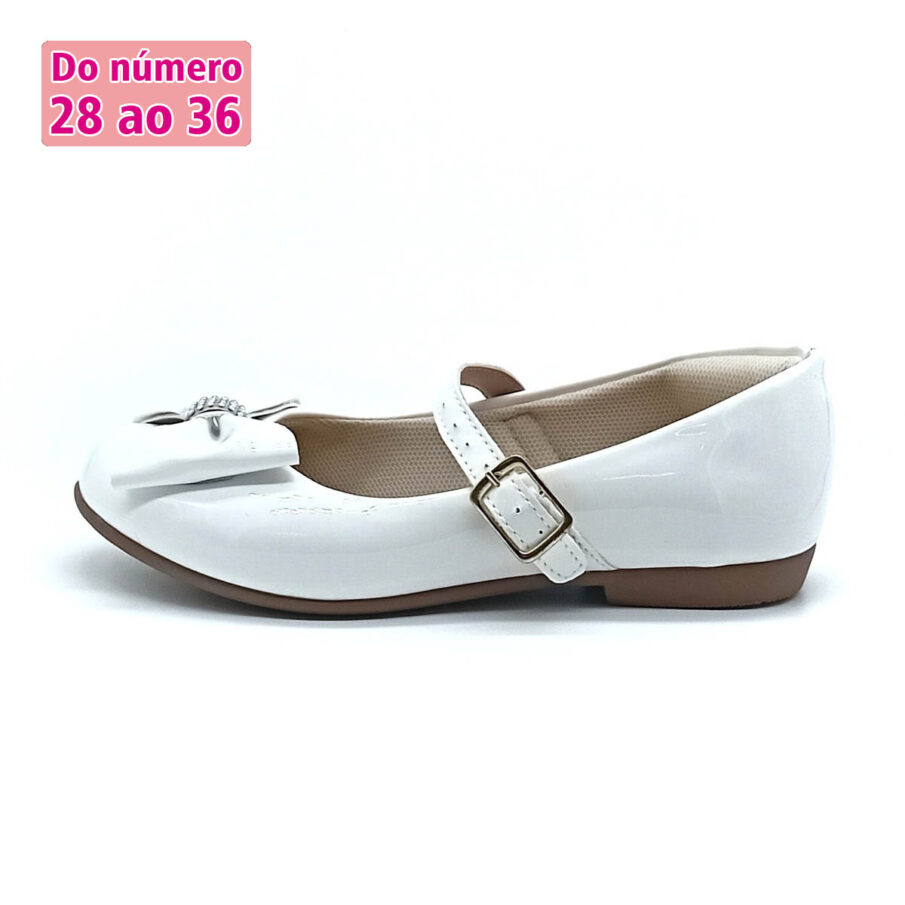 Sapato Social com Fivela Classic Girls (n°28 ao 36) - Branco -  20841