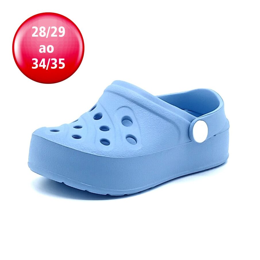 Sandália Babuche Meleve - Azul Bebê/Branco - AT487