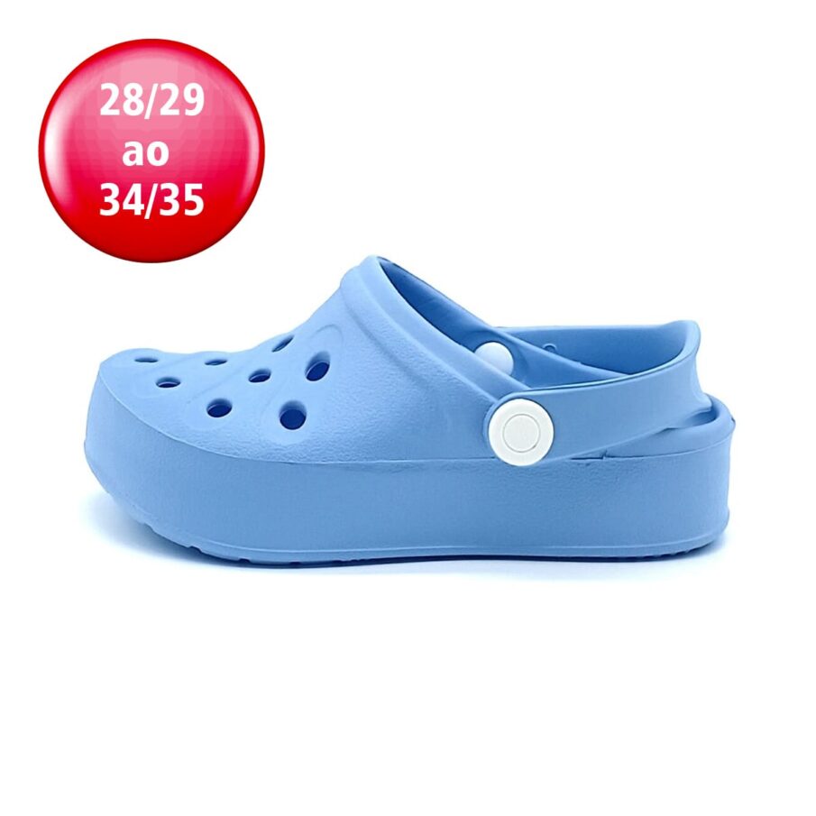 Sandália Babuche Meleve - Azul Bebê/Branco - AT487