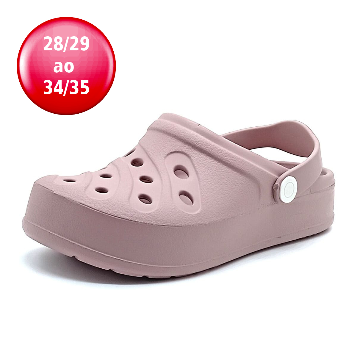 Sandália Babuche Meleve - Soft Rose/Branco - AT487