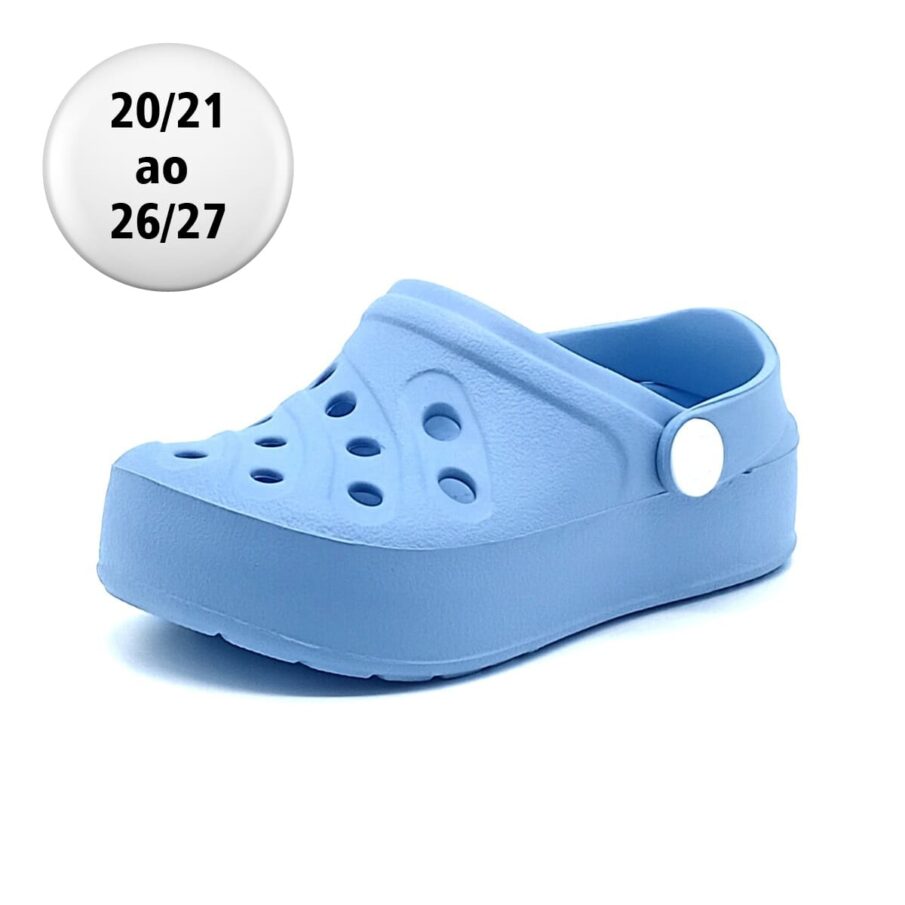 Sandália Babuche Meleve - Azul Bebê/Branco - AT487