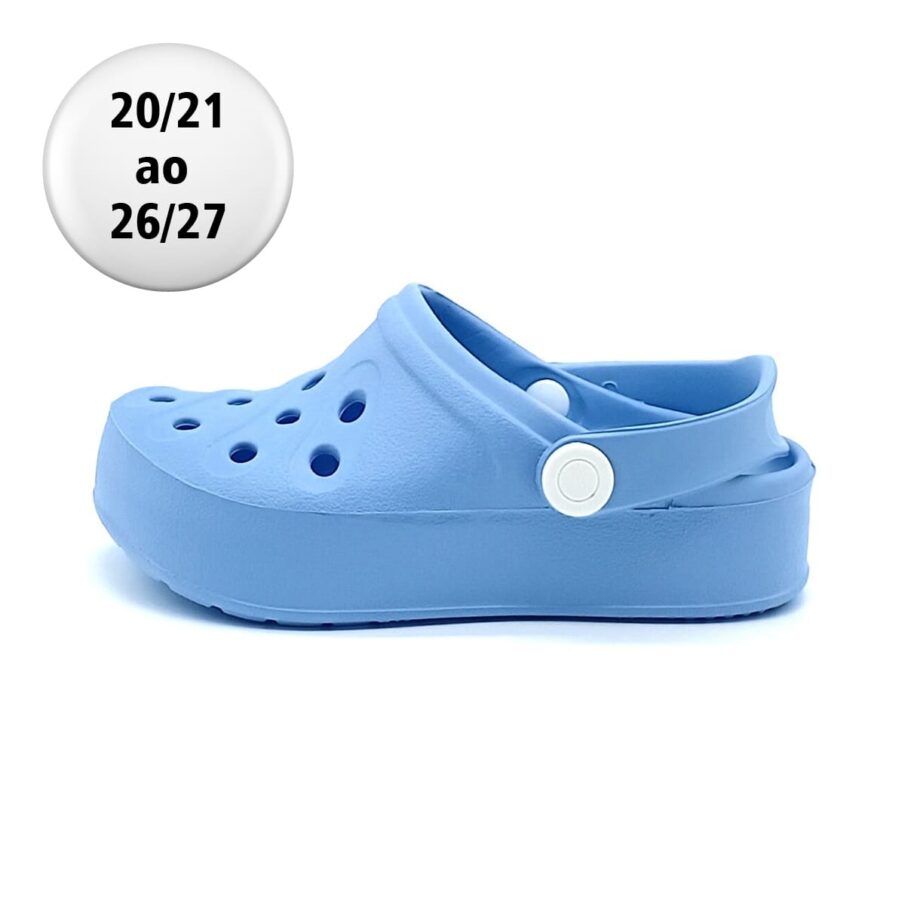 Sandália Babuche Meleve - Azul Bebê/Branco - AT487