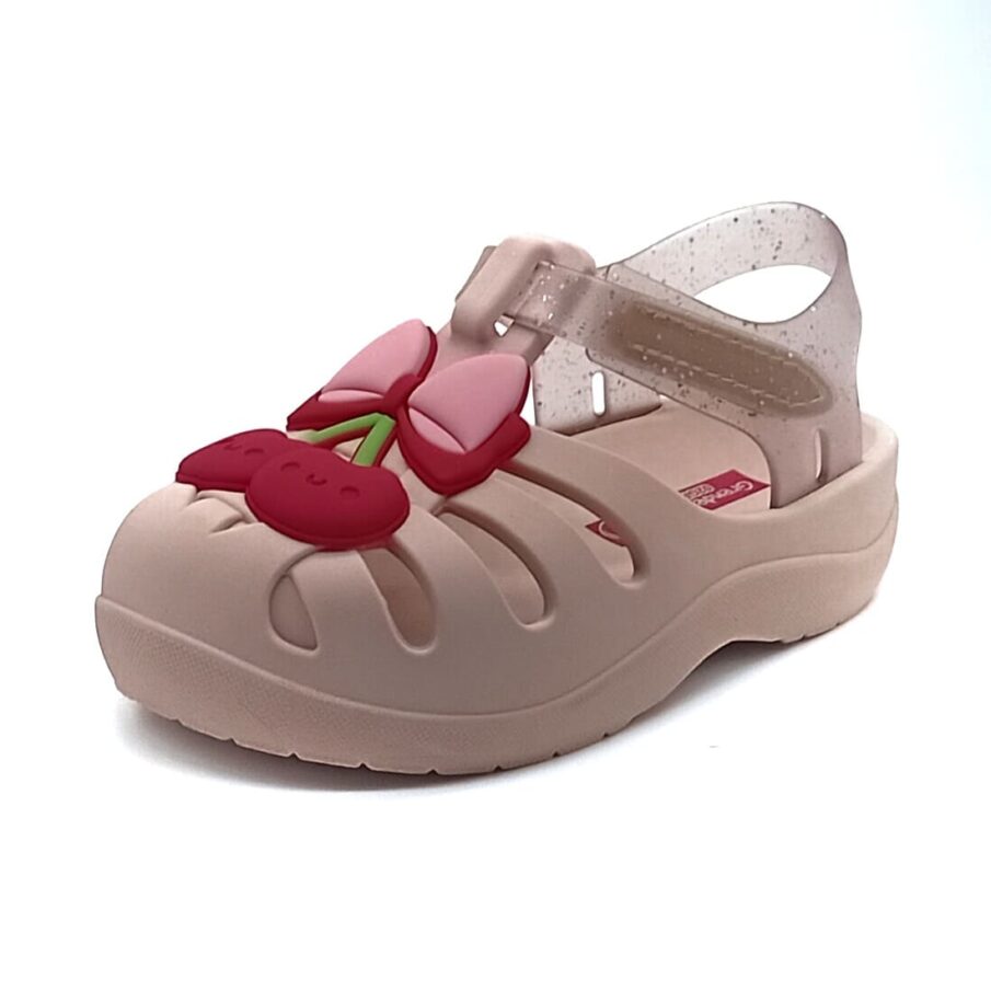 Sandália Fechada Velcro - Rosa Gliter - 23488cb68502