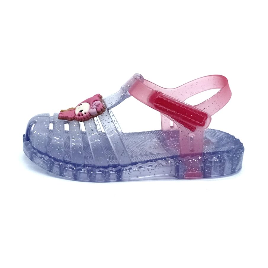 Sandália Velcro Grendene Kids - Vidro Gliter Rosa - 23479