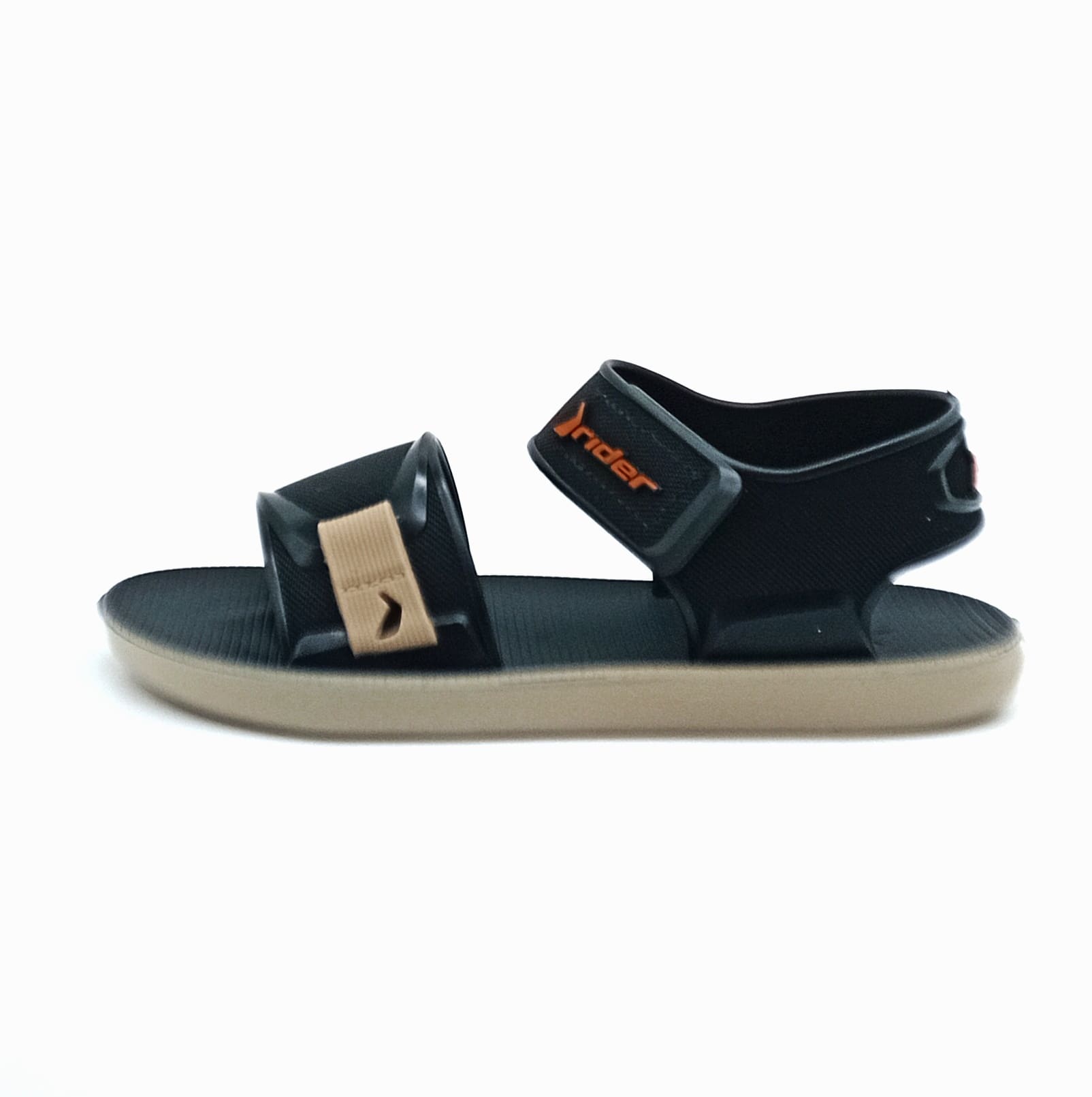 Sandália Aberta Velcro Rider - Bege/Preto/Laranja - 12354 - Imagem 3