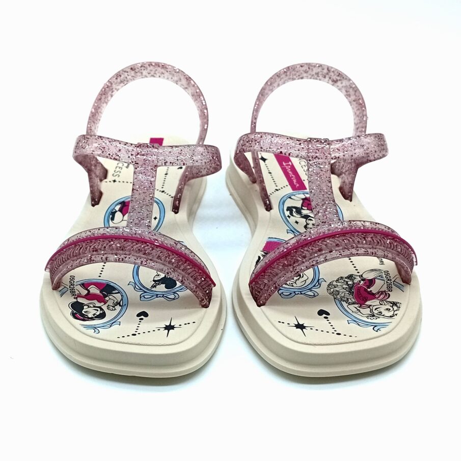 Sandália Aberta Fivela Ipanema - Bege Escuro/Rosa Gliter - 27529