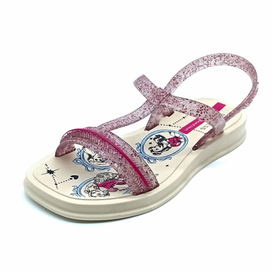 Sandália Aberta Fivela Ipanema - Bege Escuro/Rosa Gliter - 27529