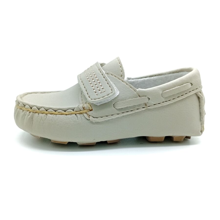 Mocassim Velcro Pé De Menino -Marfim - 730