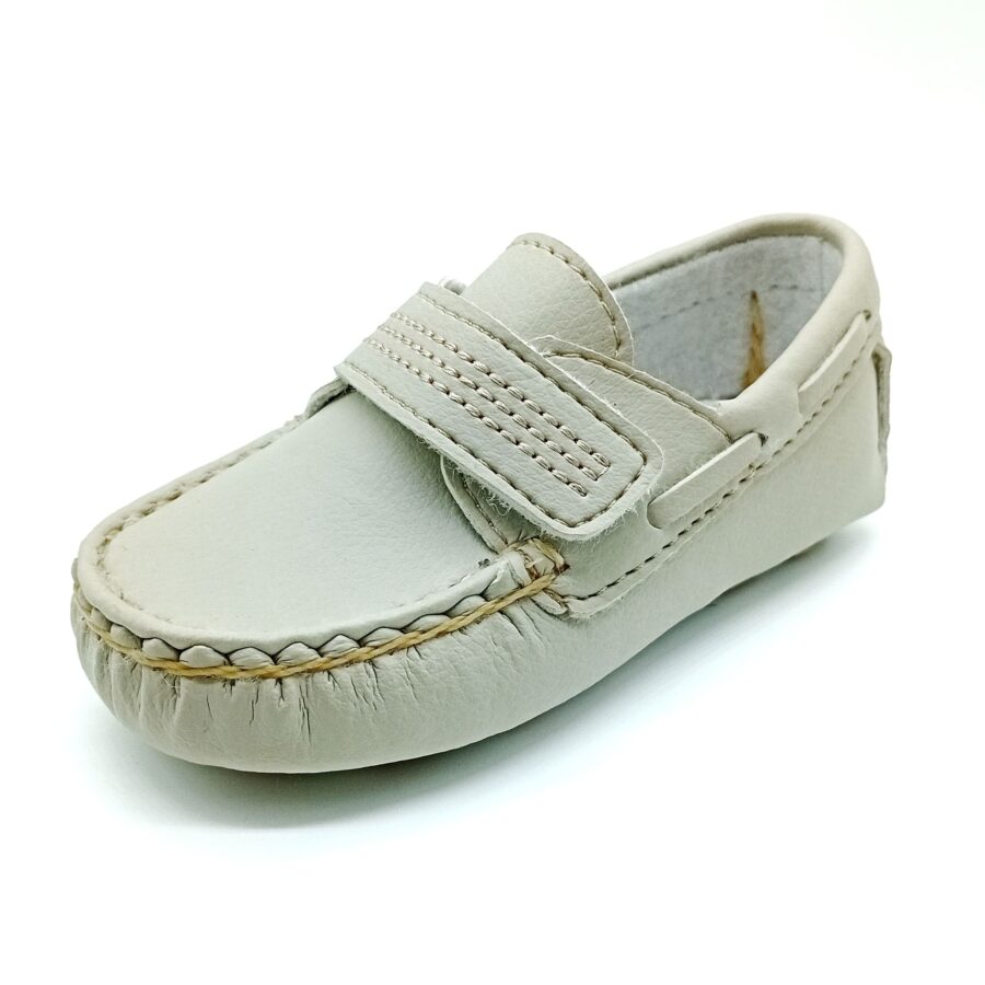 Mocassim Velcro Pé De Menino -Marfim - 730