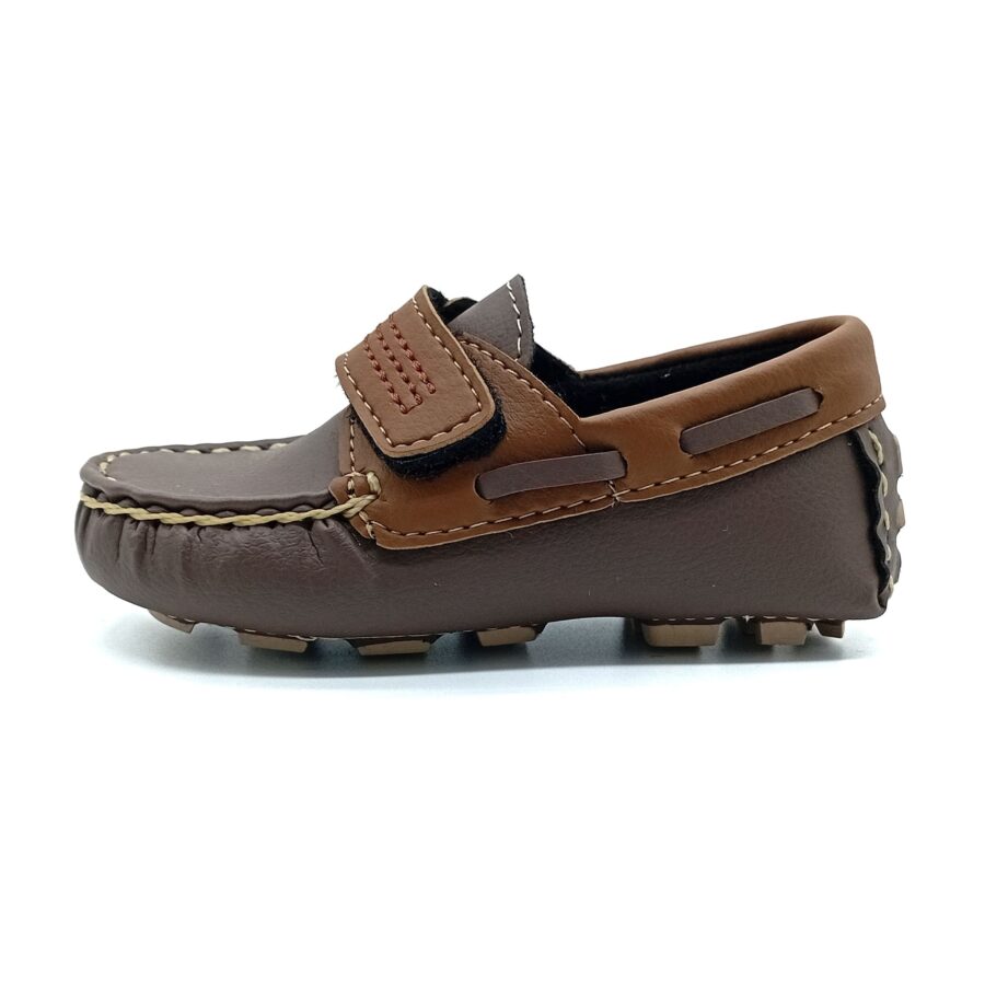 Mocassim Velcro Pé De Menino - Marrom/Whisky - 730